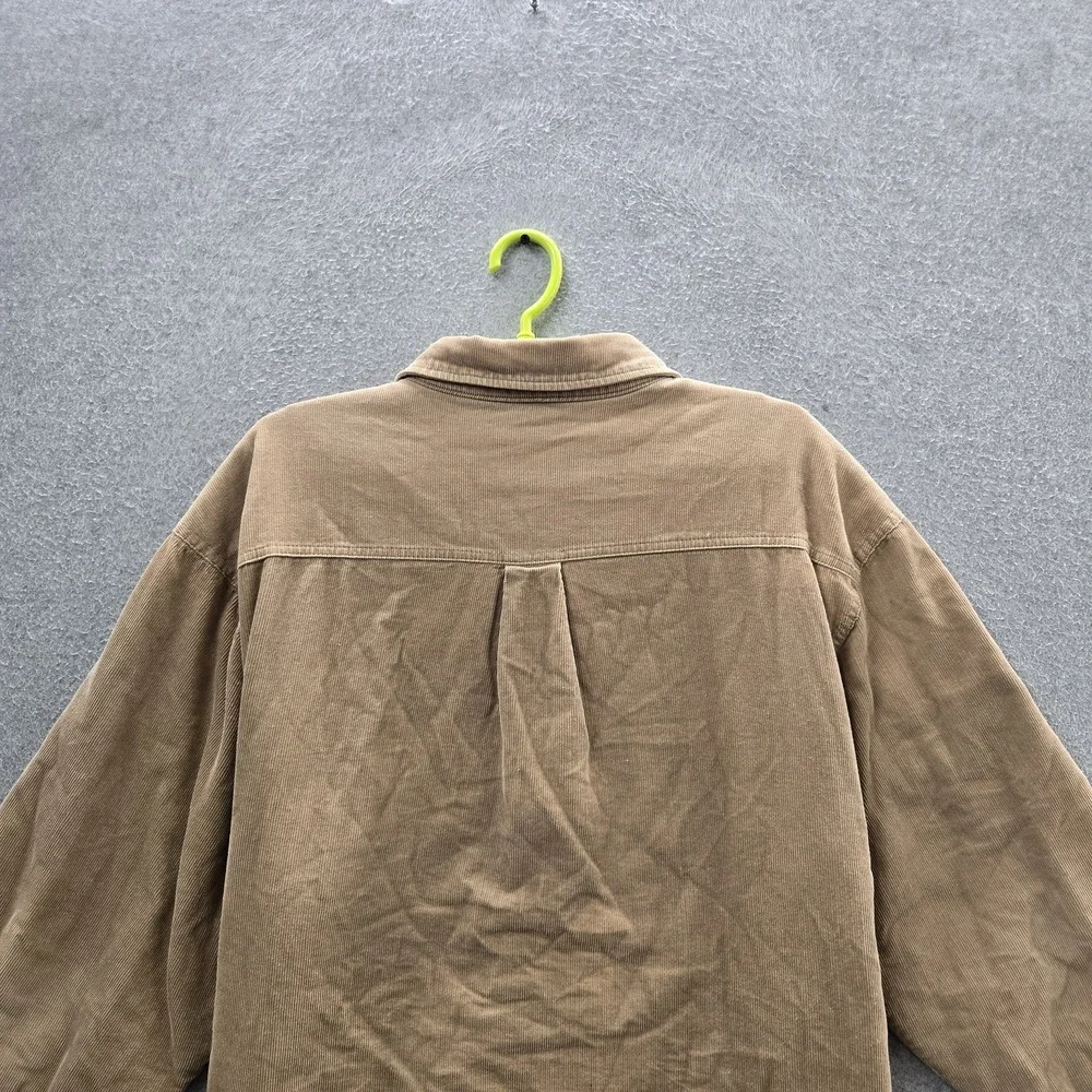 Levi's Men Jacket L Tan Shirt Button Long Sleeve‎ Corduroy Work Sherpa Lined